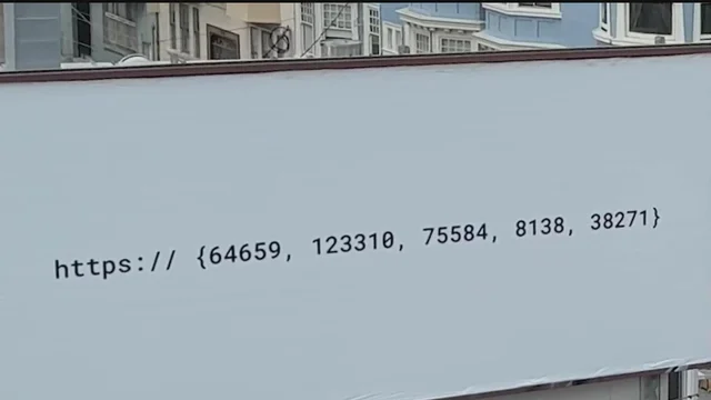 A billboard of tokenizer IDs that decode to a listenlabs.ai puzzle URL