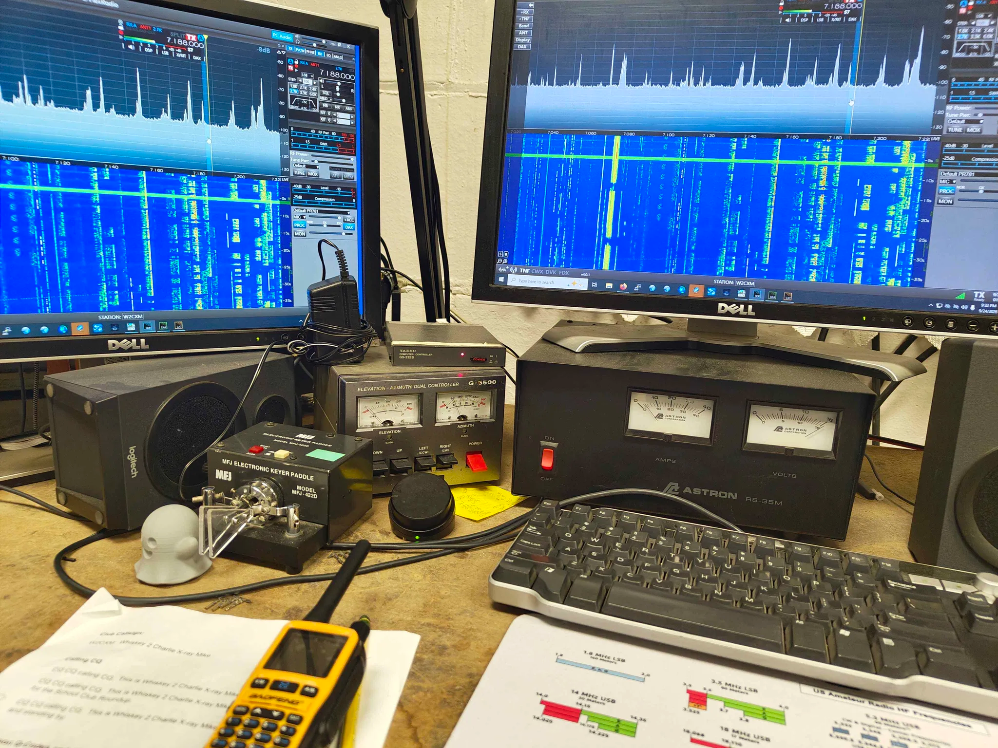 image of the setup at our shack with my baofeng!